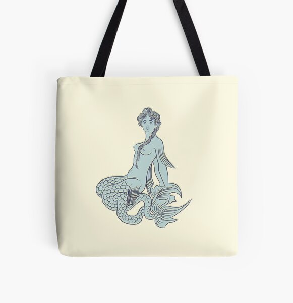 Mermaid All Over Print Tote Bag