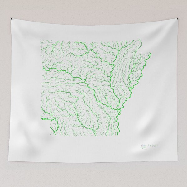 Item preview, Arkansas River Basin Map in Rainbow Colours with White Background designed and sold by GrasshopperGeo.