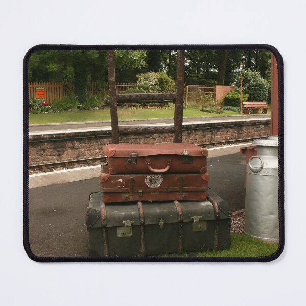 Item preview, Vintage luggage and suitcases on railway station UK designed and sold by photoslot.