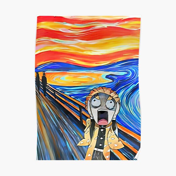 Kimetsu no Yaiba Zenitsu Edvard Munch Poster