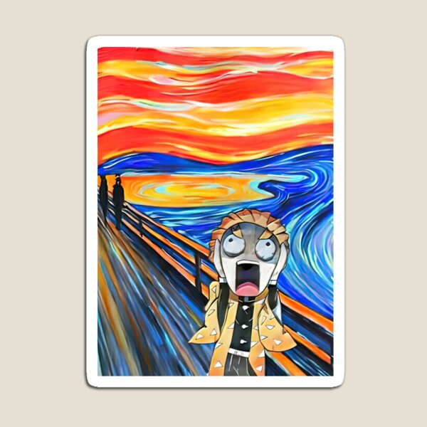Kimetsu no Yaiba Zenitsu Edvard Munch Magnet