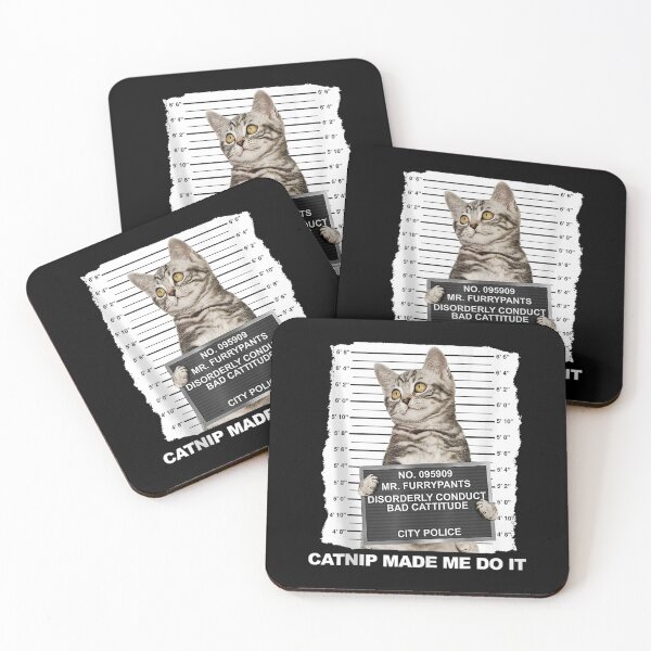 Item preview, Catnip Made Me Do It Tee Funny Cat Mugshot Kitten Cattitude Tank Top designed and sold by GodivaShop.