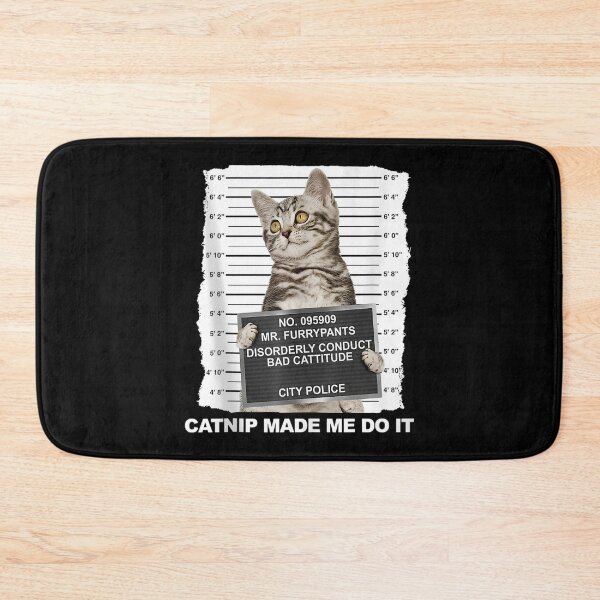 Item preview, Catnip Made Me Do It Tee Funny Cat Mugshot Kitten Cattitude Tank Top designed and sold by GodivaShop.