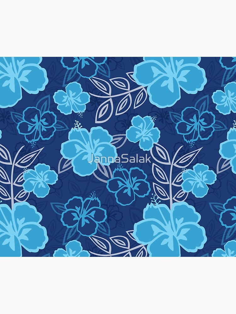Blue Hawaiian Hibiscus Pattern by JannaSalak