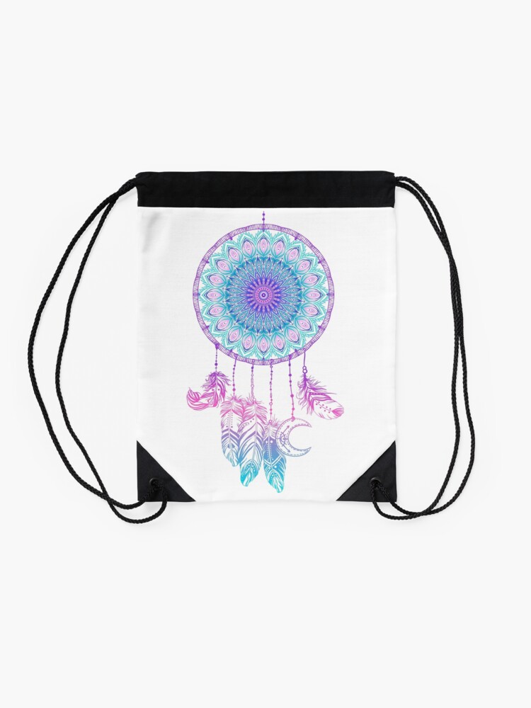 Alternate view of Mandala in dreamcatcher Drawstring Bag