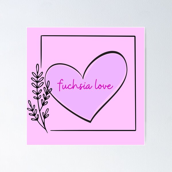 Item preview, FUCHSIA LOVE #12  (Heart Line Drawing w/ white background) designed and sold by EllieMonroe.