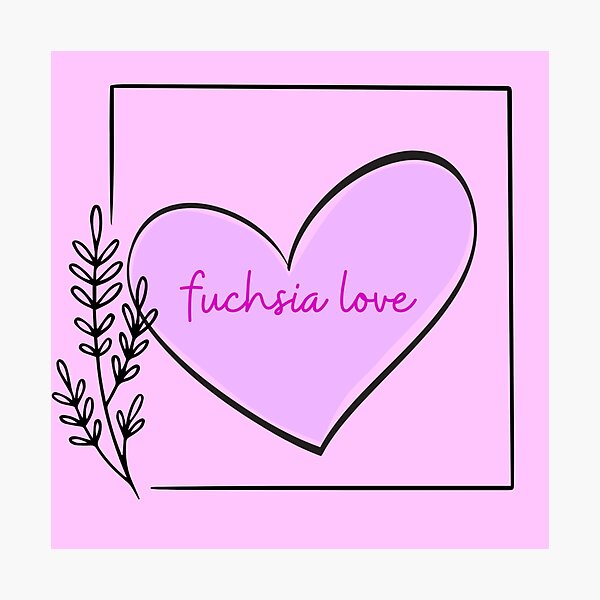 Item preview, FUCHSIA LOVE #12  (Heart Line Drawing w/ white background) designed and sold by EllieMonroe.