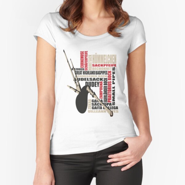 Sackpfeifen Textwolke Fitted Scoop T-Shirt