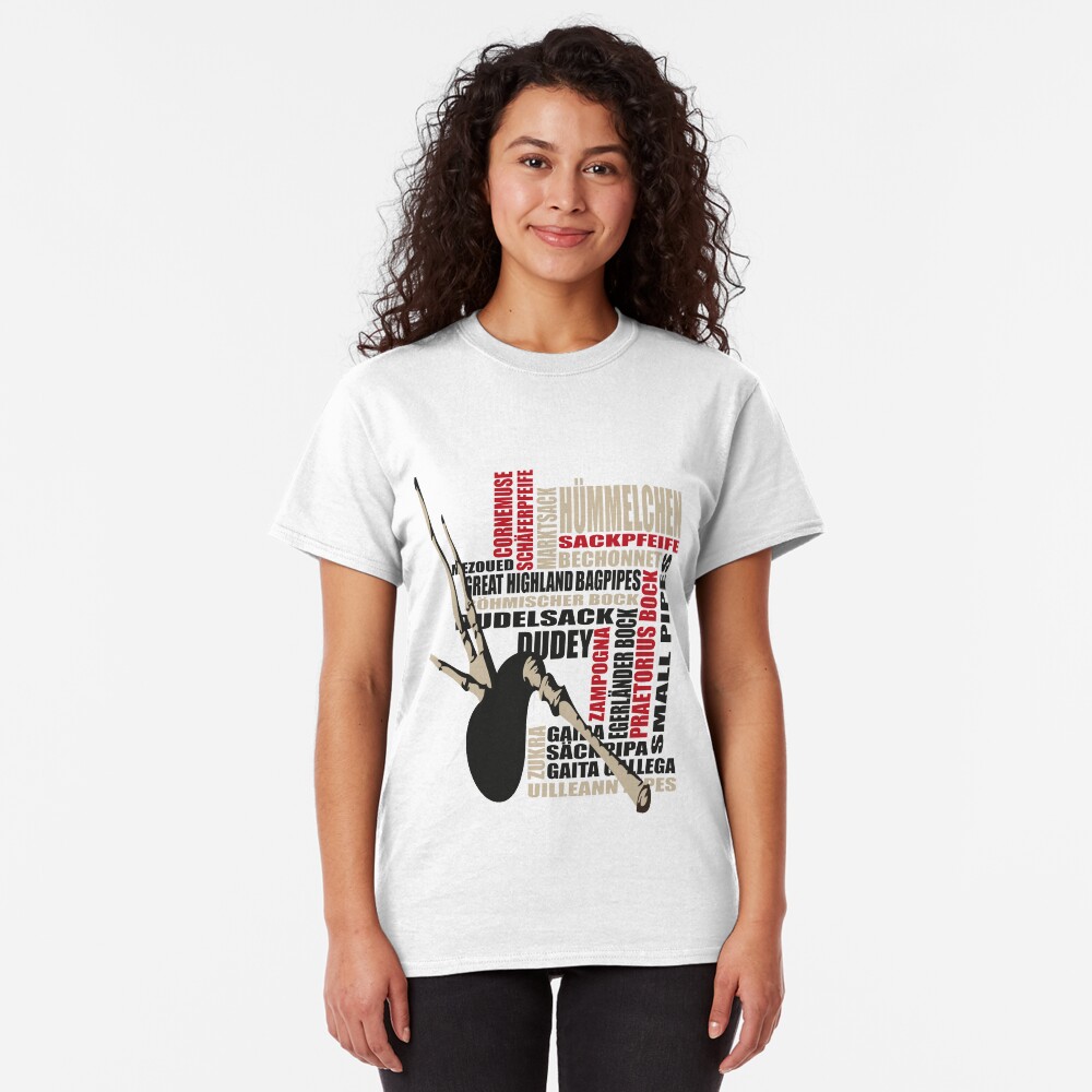 Sackpfeifen Textwolke Classic T-Shirt