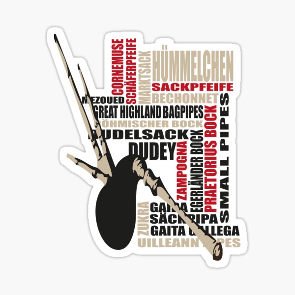 Sackpfeifen Textwolke Sticker