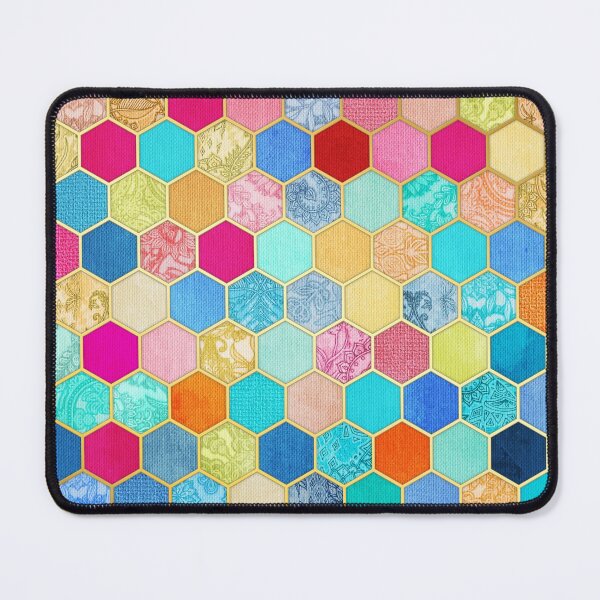 Item preview, Patterned Honeycomb Patchwork in Jewel Colors designed and sold by micklyn.