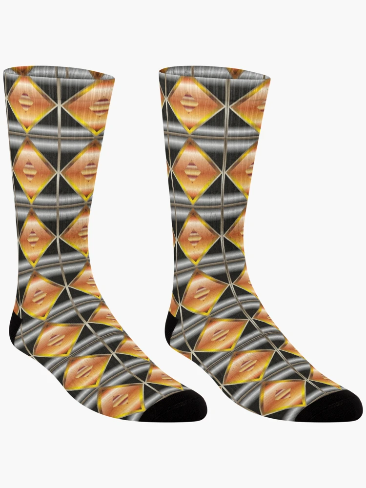 Thumbnail 3 of 5, Socks, Metallic Geometric Charming Patterns designed and sold by ClassyPatterns.