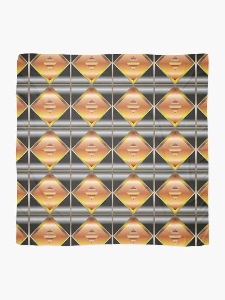 Thumbnail 2 of 3, Scarf, Metallic Geometric Charming Patterns designed and sold by ClassyPatterns.
