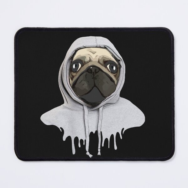 Item preview, Pug, pug face and hooded sweatshirt, pug lovers designed and sold by Collagedream.