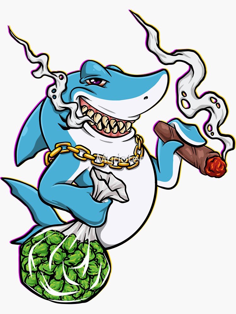 Shark Smoking Blunt Weed Sticker For Sale By Myrioter Redbubble 6622