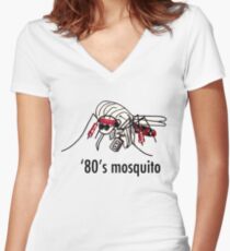 '80s Mosquito Women's Fitted V-Neck T-Shirt