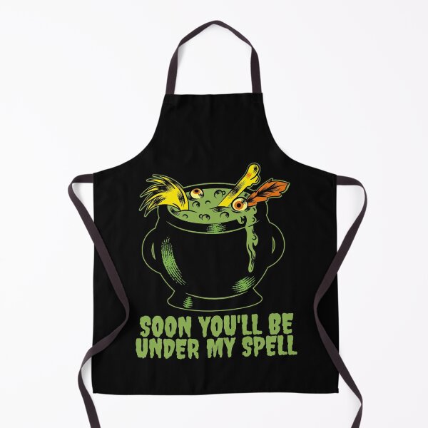 Item preview, Funny halloween design of a witches cauldron and a witch's brew, with the text soon you'll be under my spell. designed and sold by NobelFashion.