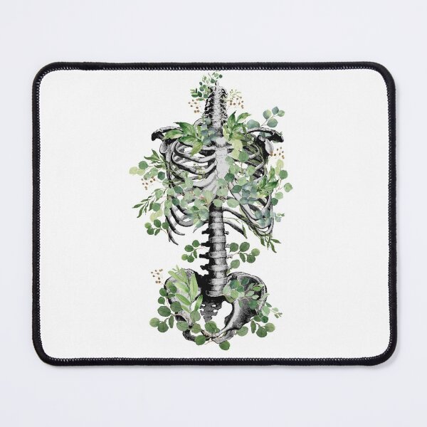 Item preview, Botanical anatomy, rib cage, pelvis, eucalyptus leaves floral skeleton designed and sold by Collagedream.