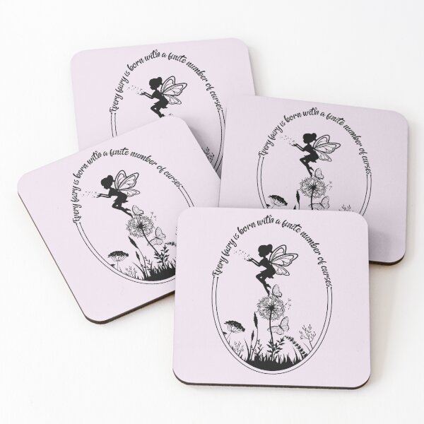 Item preview, Every fairy is born with a finite number of curses - black text and lavender purple - fairy core, cottage core - halloween - sage green designed and sold by hasbeenz.