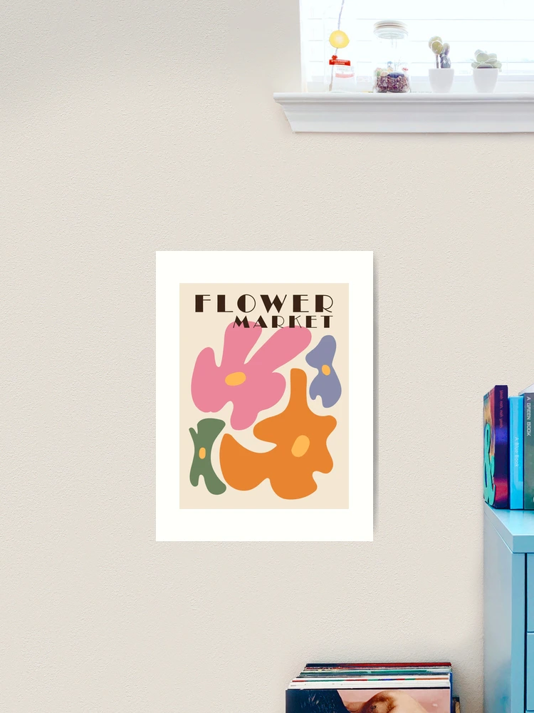 Flower market print, Colorful retro print, Indie decor, Cottagecore, Fun  art, Posters aesthetic, Abstract flowers Poster by Kristinity Art