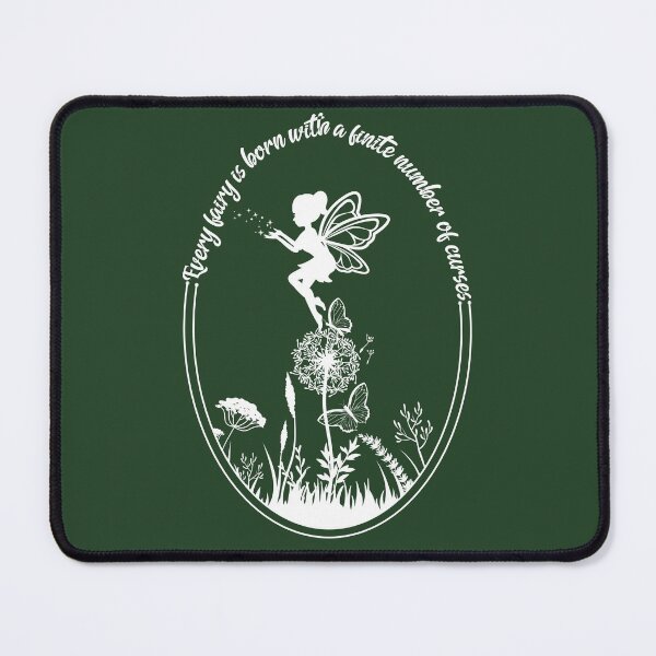 Item preview, Every fairy is born with a finite number of curses - white text and dark green- fairy core, cottage core - halloween designed and sold by hasbeenz.