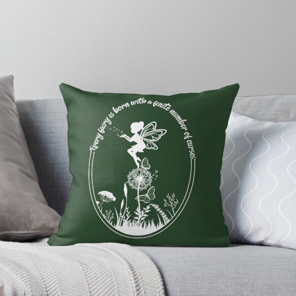 Item preview, Every fairy is born with a finite number of curses - white text and dark green- fairy core, cottage core - halloween designed and sold by hasbeenz.