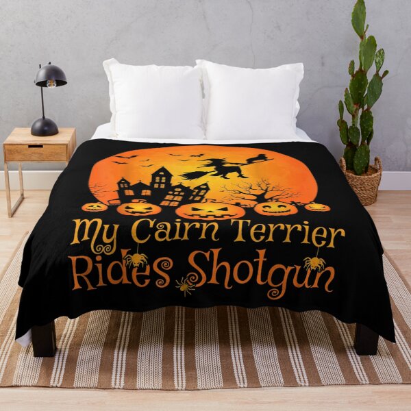 Item preview,  Cairn Terrier Rides Shotgun Witch Pumpkin Halloween designed and sold by suzanso.