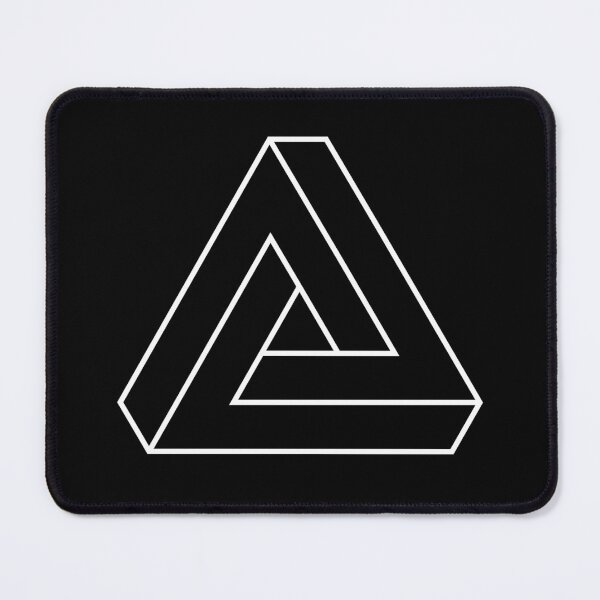 Item preview, White Impossible Triangle Outline. Penrose Optical Illusion. designed and sold by TashaVector.