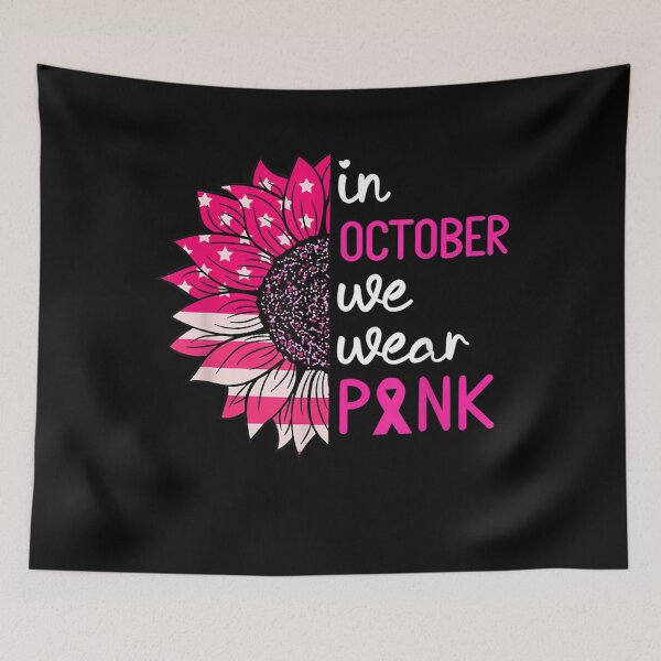 Item preview, In October We Wear Pink Breast Cancer Awareness US Flag designed and sold by RogerGift.