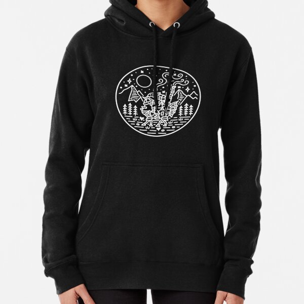 Château en mouvement de Howl - contour blanc Sweat à capuche épais