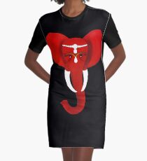 Red Elephant 3 Graphic T-Shirt Dress