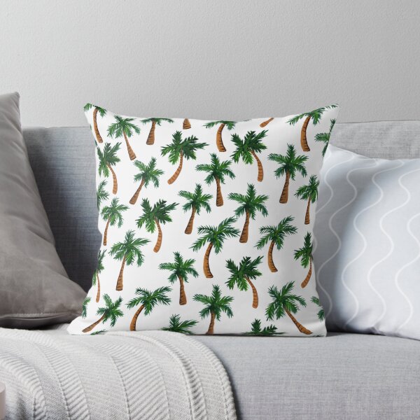 Palm Tree Print Throw Pillow