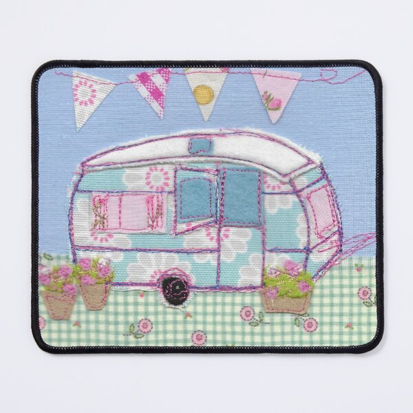 Item preview, #Cute Vintage caravan with flowers  designed and sold by Leatextileart.