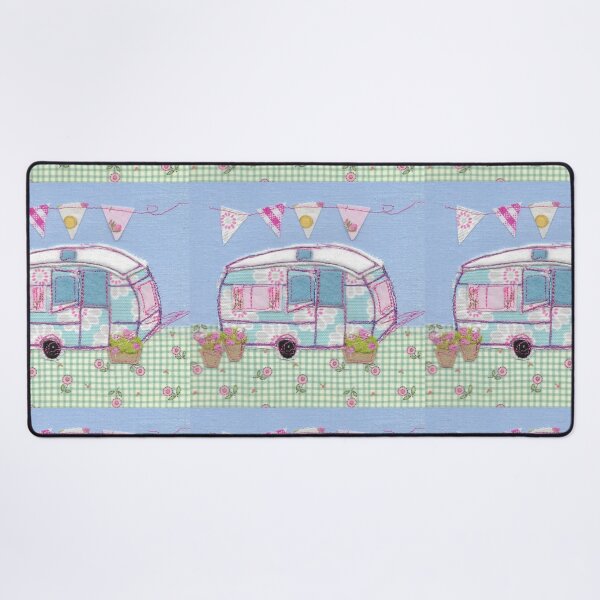Item preview, #Cute Vintage caravan with flowers  designed and sold by Leatextileart.