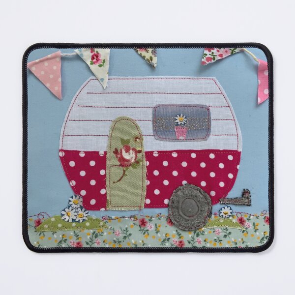 Item preview, #Retro Country Embroidered Caravan Trailer  designed and sold by Leatextileart.