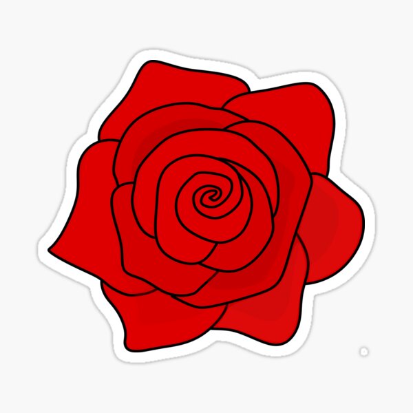 A Red Rose Drawing" Sticker for by | Redbubble