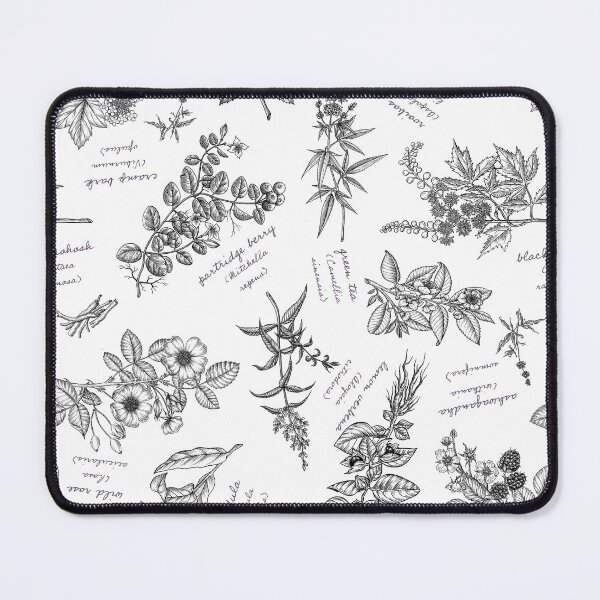 Item preview, Modern herbalist botanical illustration pattern designed and sold by RedFinchDesigns.
