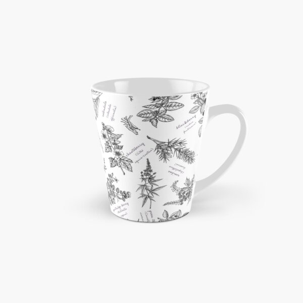 Item preview, Modern herbalist botanical illustration pattern designed and sold by RedFinchDesigns.