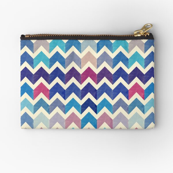 Watercolor Chevron Pattern VIII Zipper Pouch