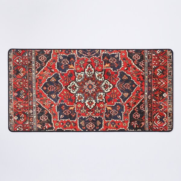 Tufted carpet / loop pile / Bakhtiari Rug | Antique Persian Bakhtiari Carpet wool  Desk Mat
