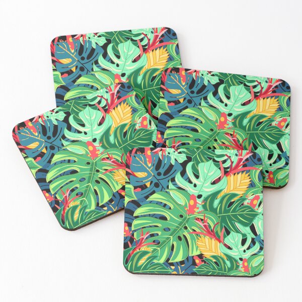Item preview, Beautiful pattern leaves monstera and frogs designed and sold by Gurshnet68.
