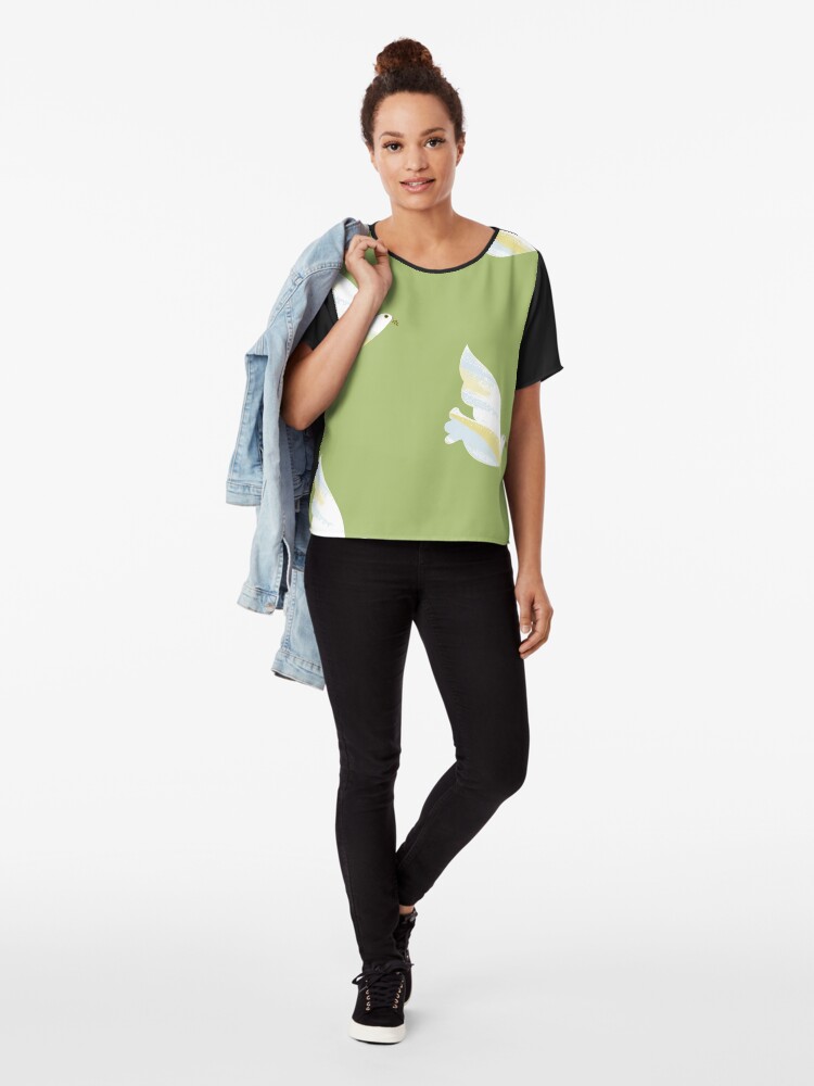 Alternate view of Christmas Dove Chiffon Top