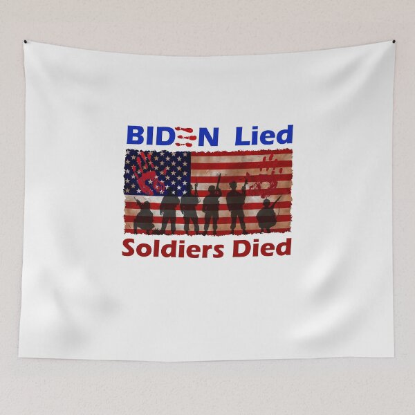Item preview, Biden lied soldiers died, Republican anti-Biden joe american Flag designed and sold by Oblivyum.