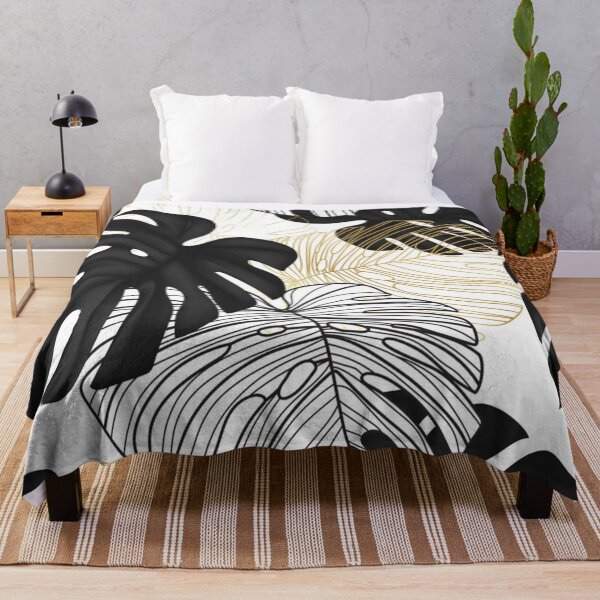 Item preview, Monstera black leaves gold line art botanical designed and sold by Gurshnet68.