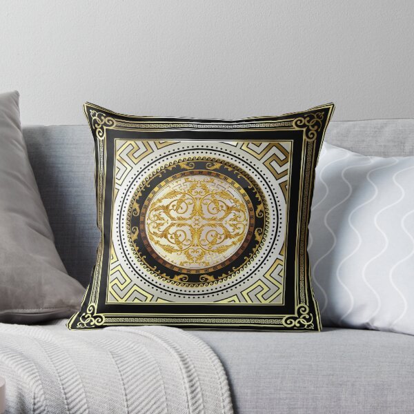 KD Spain — Kerala Gold Geometric Block Print Style Colorful Throw Pillow