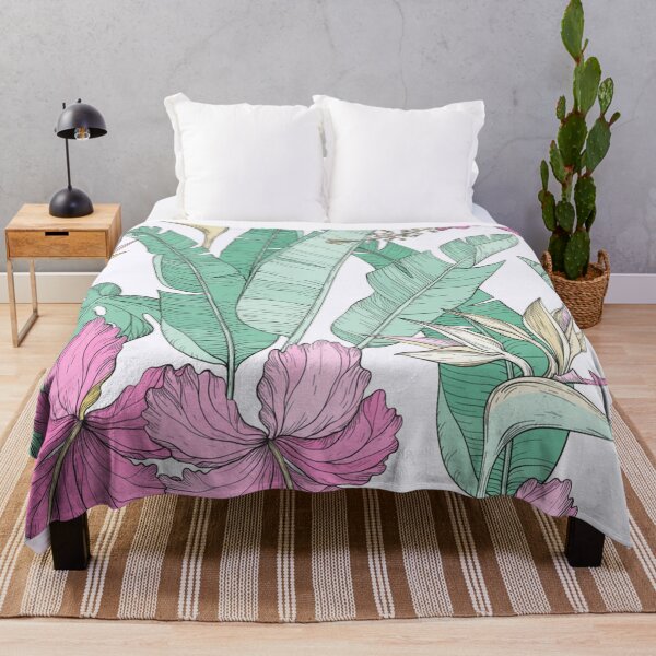 Item preview, Seamless pattern with leaves and hibiscus flowers designed and sold by Gurshnet68.