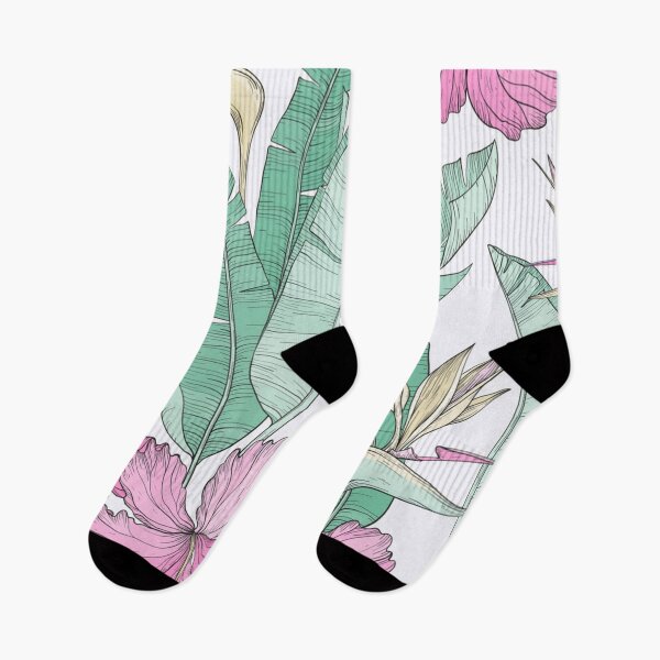 Item preview, Seamless pattern with leaves and hibiscus flowers designed and sold by Gurshnet68.