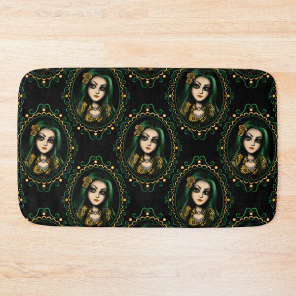 Item preview, Fantasy Green and Yellow Girl Portrait Gothic Girl in Frame designed and sold by DeneboArt.