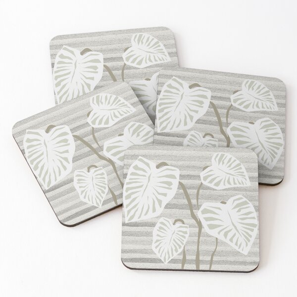 Item preview, Japandi Soft Grey Striped Leaves designed and sold by Coralgb.