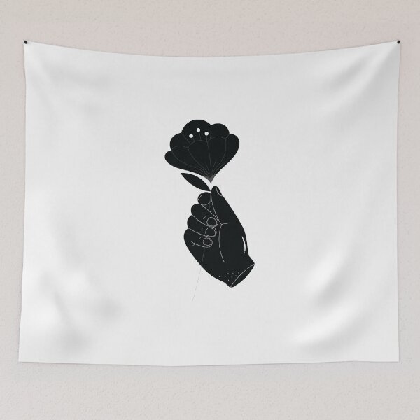 Item preview, black flower hand - black floral designed and sold by cruzzcreation.